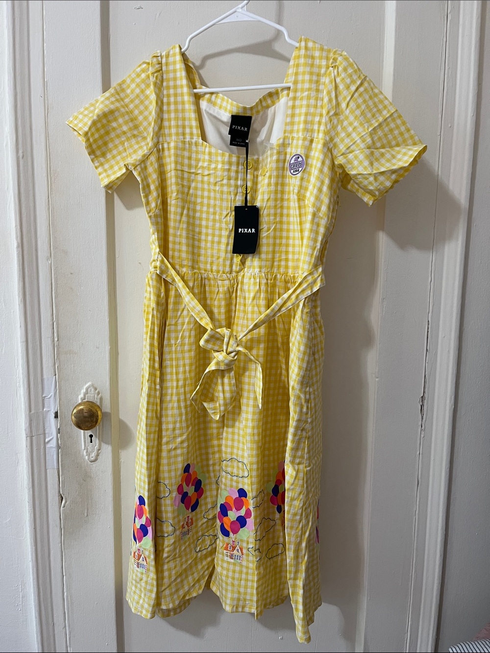 Boxlunch Pixar Up Yellow Gingham Balloon Dress